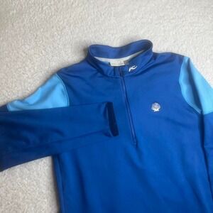 KJUS men's blue quarter zip pullover 1/4 golf performance xl